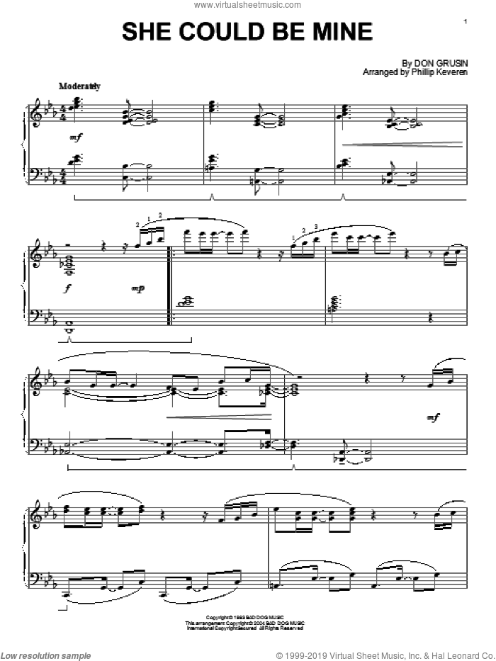 She Could Be Mine (arr. Phillip Keveren) sheet music for piano solo by Phillip Keveren, Dave Grusin and Don Grusin, intermediate skill level