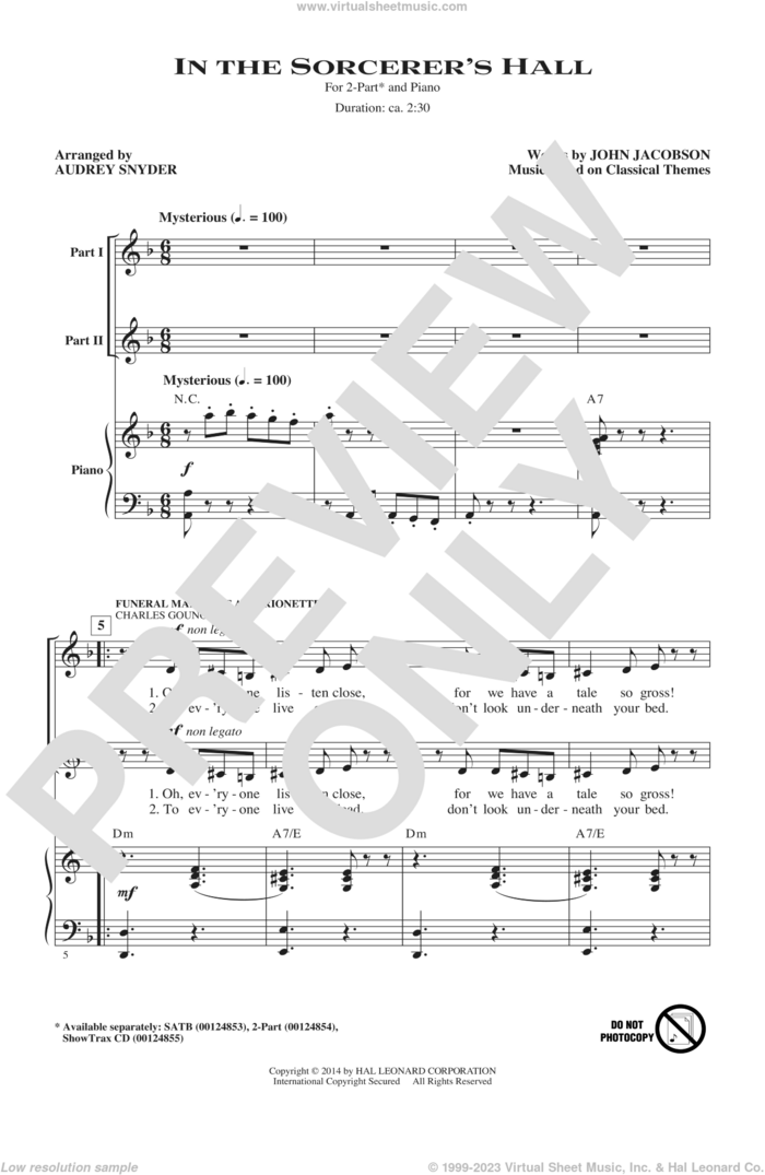 In The Sorcerer's Hall sheet music for choir (2-Part) by Audrey Snyder and John Jacobson, intermediate duet