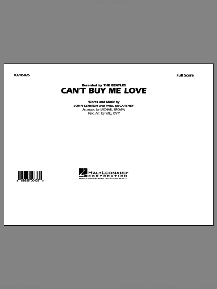Can't Buy Me Love (COMPLETE) sheet music for marching band by The Beatles, John Lennon, Michael Brown, Paul McCartney and Will Rapp, intermediate skill level
