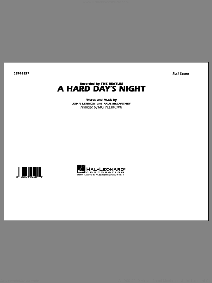 A Hard Day's Night (COMPLETE) sheet music for marching band by The Beatles, John Lennon, Michael Brown and Paul McCartney, intermediate skill level
