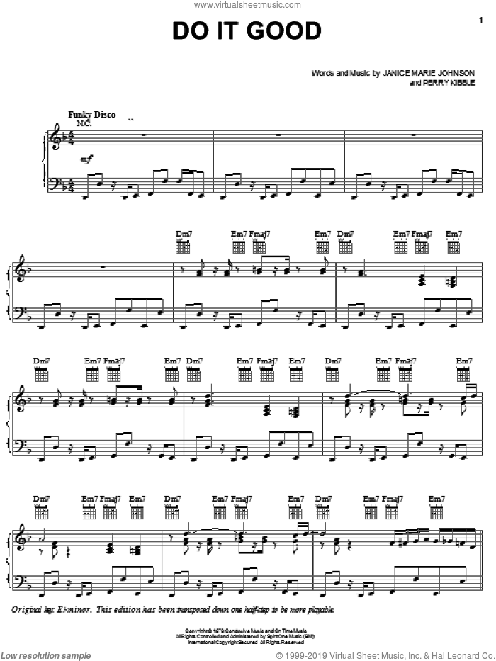 Do It Good sheet music for voice, piano or guitar by A Taste Of Honey, Janice Marie Johnson and Perry Kibble, intermediate skill level