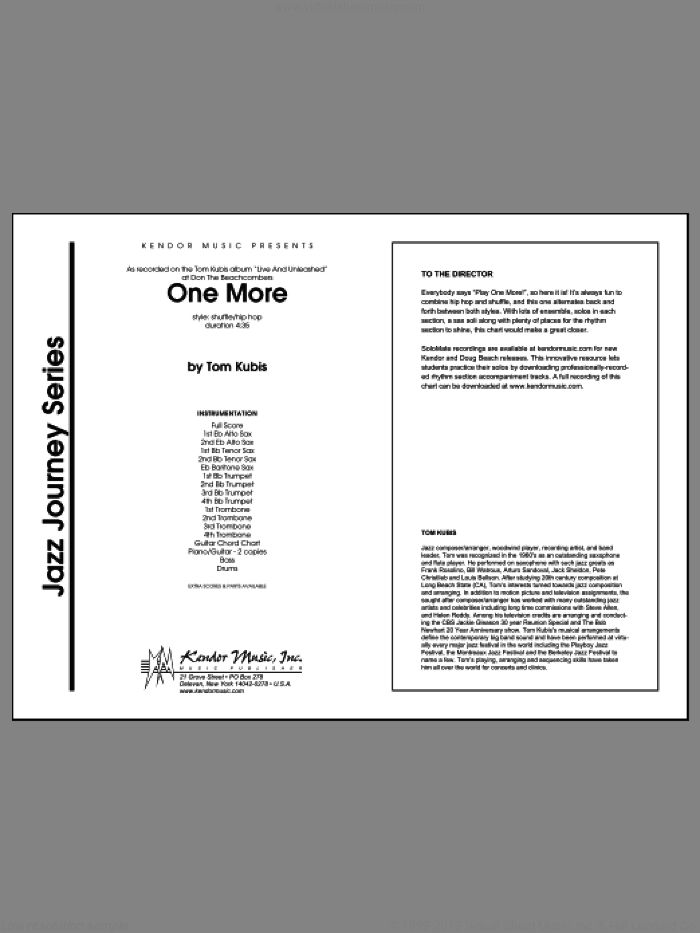 One More (COMPLETE) sheet music for jazz band by Tom Kubis, intermediate skill level