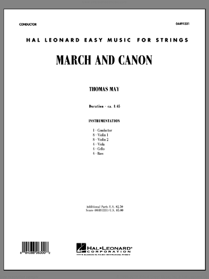 March and Canon (COMPLETE) sheet music for orchestra by Tom May, classical score, intermediate skill level