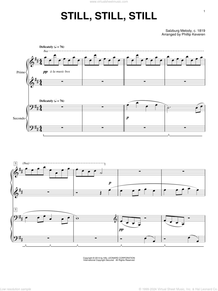 Still, Still, Still (arr. Phillip Keveren) sheet music for piano four hands by Phillip Keveren and Miscellaneous, intermediate skill level