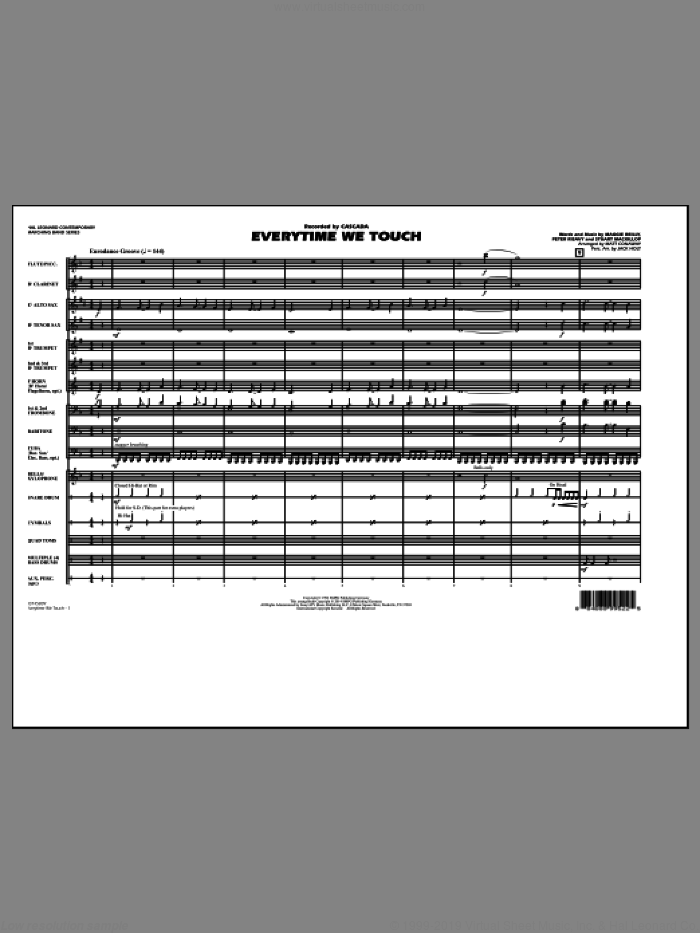 Everytime We Touch (COMPLETE) sheet music for marching band by Matt Conaway, Cascada, Maggie Reilly, Peter Risavy and Stuart Mackillop, intermediate skill level