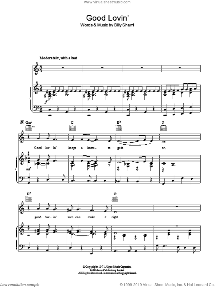 Good Lovin' (Makes It Right) sheet music for voice, piano or guitar by Tammy Wynette and Billy Sherrill, intermediate skill level