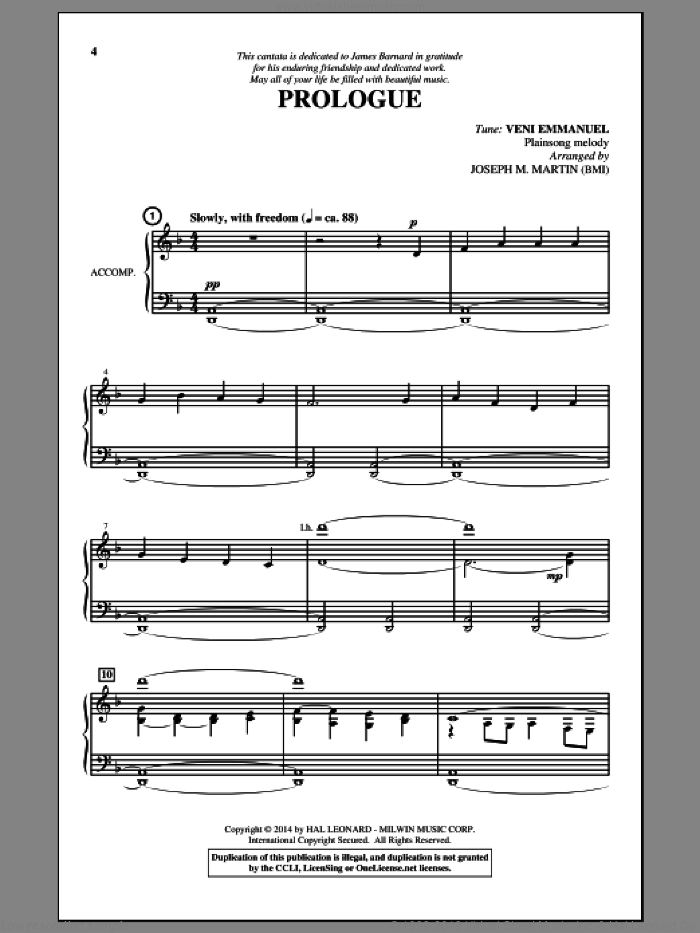 O Come, O Come, Emmanuel sheet music for choir (SATB: soprano, alto, tenor, bass) by Joseph M. Martin, intermediate skill level