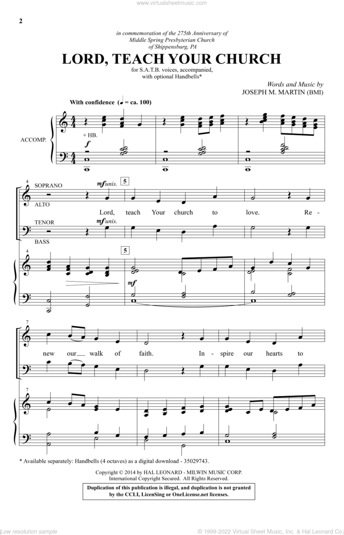 Lord, Teach Your Church sheet music for choir (SATB: soprano, alto, tenor, bass) by Joseph M. Martin, intermediate skill level
