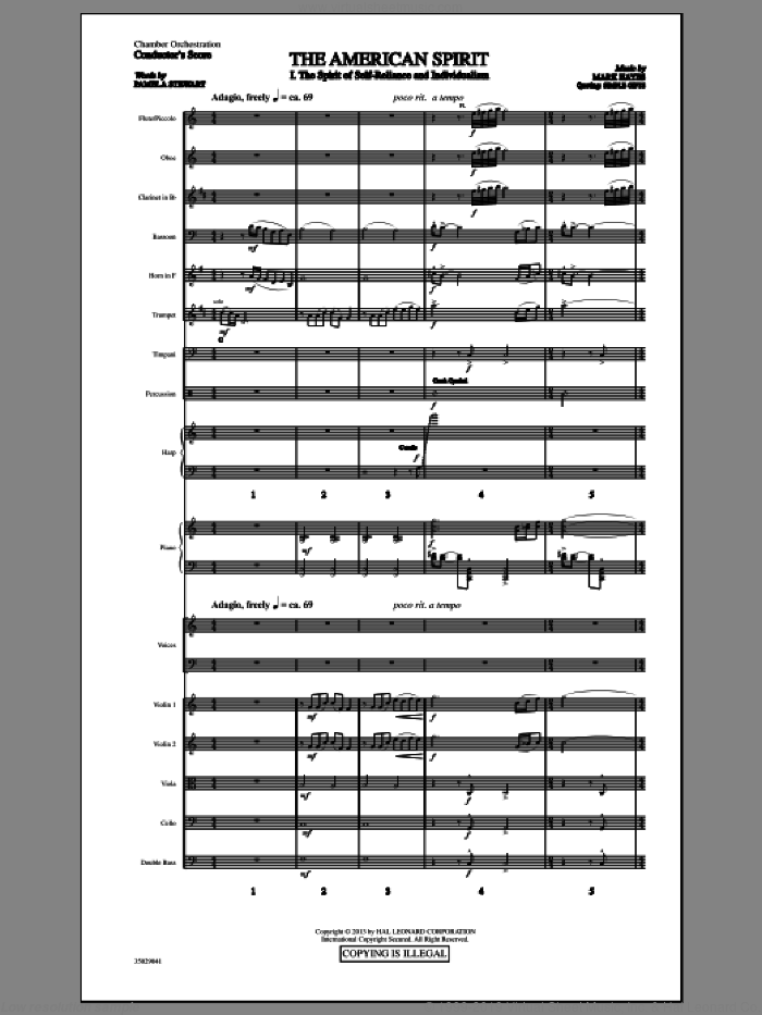 The American Spirit (COMPLETE) sheet music for orchestra/band (chamber ensemble) by Mark Hayes and Pamela T. Stewart, intermediate skill level