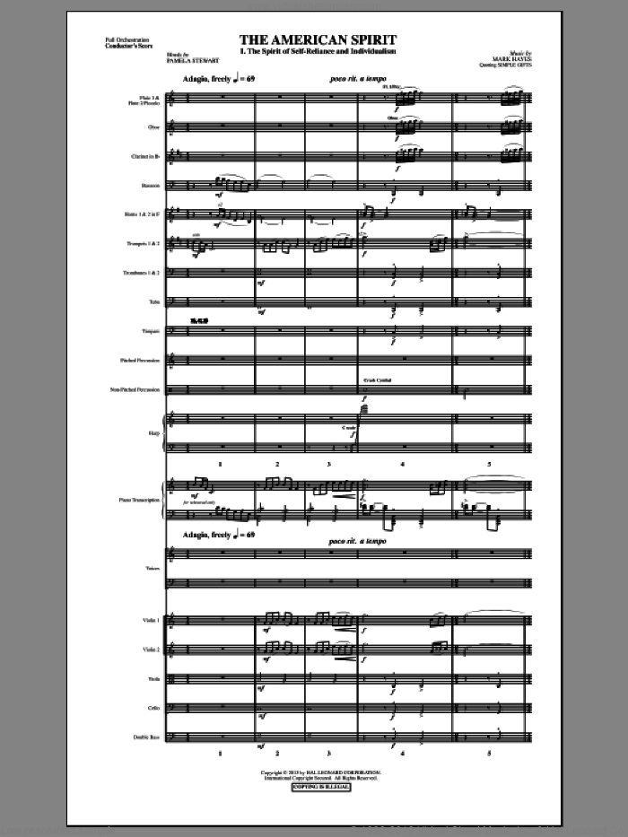 The American Spirit (COMPLETE) sheet music for orchestra/band by Mark Hayes and Pamela T. Stewart, intermediate skill level