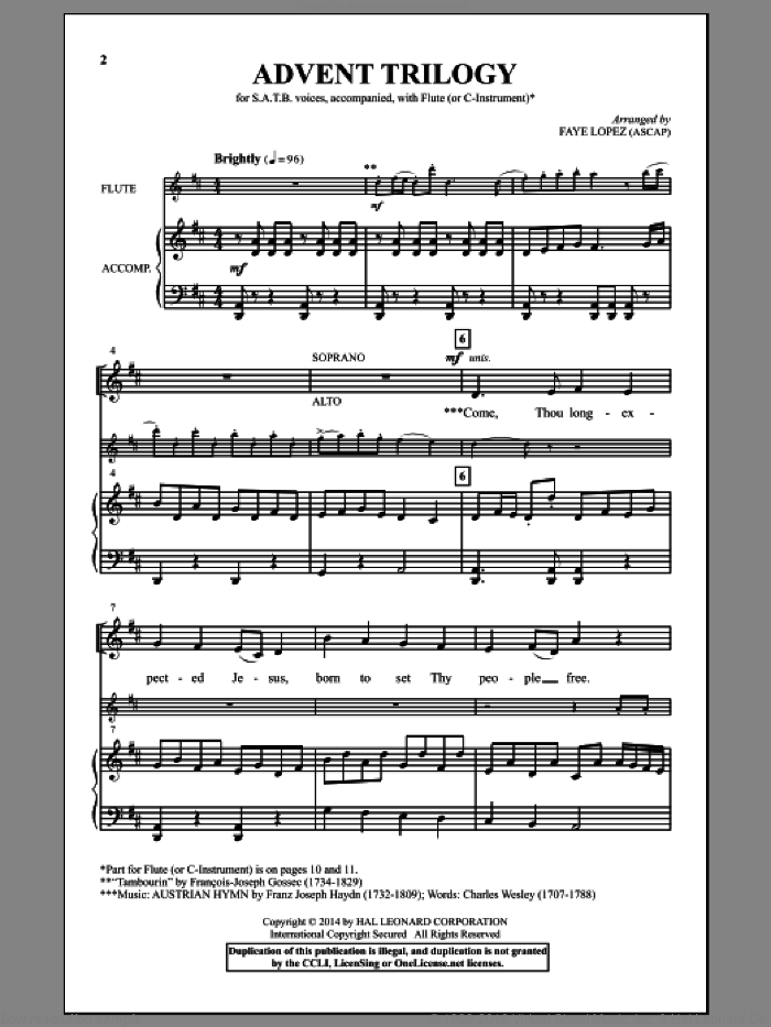 Advent Trilogy sheet music for choir (SATB: soprano, alto, tenor, bass) by Faye Lopez, Faye LAApez and Faye Lopez, intermediate skill level