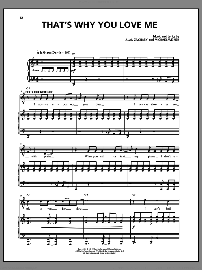 That's Why You Love Me sheet music for voice and piano by Alan Zachary and Michael Weiner, intermediate skill level