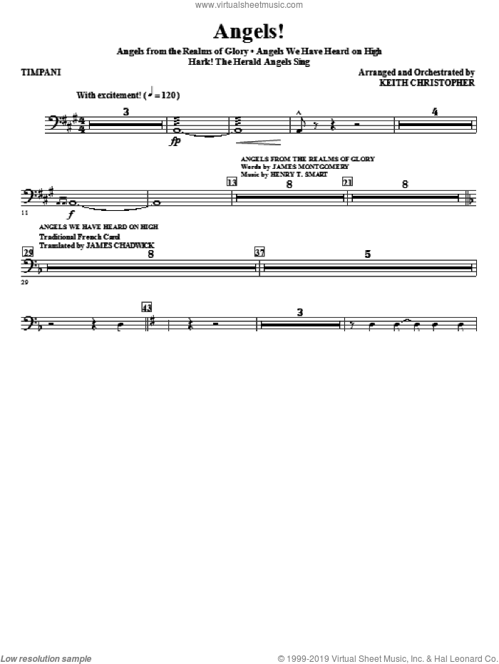 Angels! (Medley) (complete set of parts) sheet music for orchestra/band (Orchestra) by Keith Christopher, Henry T. Smart and James Montgomery, classical score, intermediate skill level
