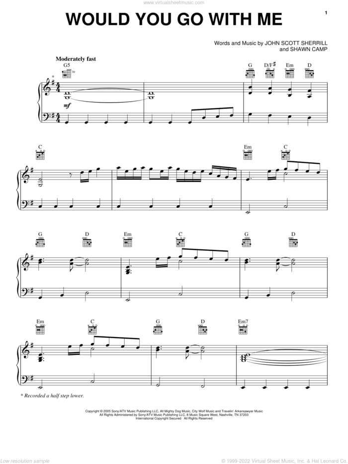 Turner Would You Go With Me Sheet Music For Voice Piano Or Guitar