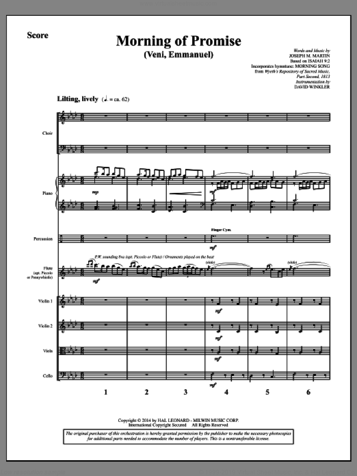 Morning of Promise (COMPLETE) sheet music for orchestra/band by Joseph M. Martin, intermediate skill level
