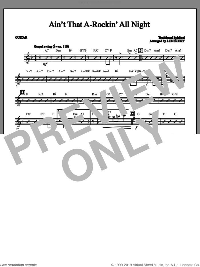 Ain't That A-rockin' All Night sheet music for orchestra/band (guitar 1) by Lon Beery and Miscellaneous, intermediate skill level