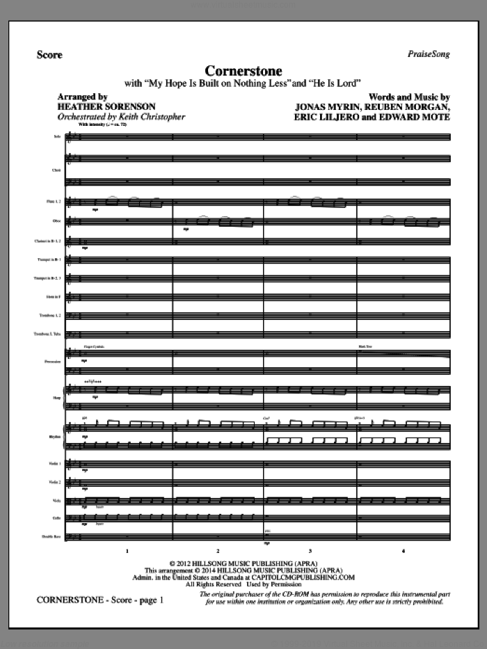 Cornerstone (COMPLETE) sheet music for orchestra/band by Heather Sorenson, intermediate skill level