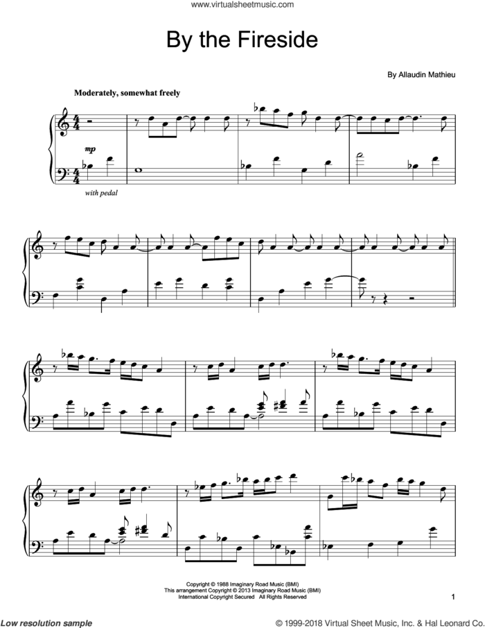 By The Fireside sheet music for piano solo by Allaudin Mathieu, intermediate skill level
