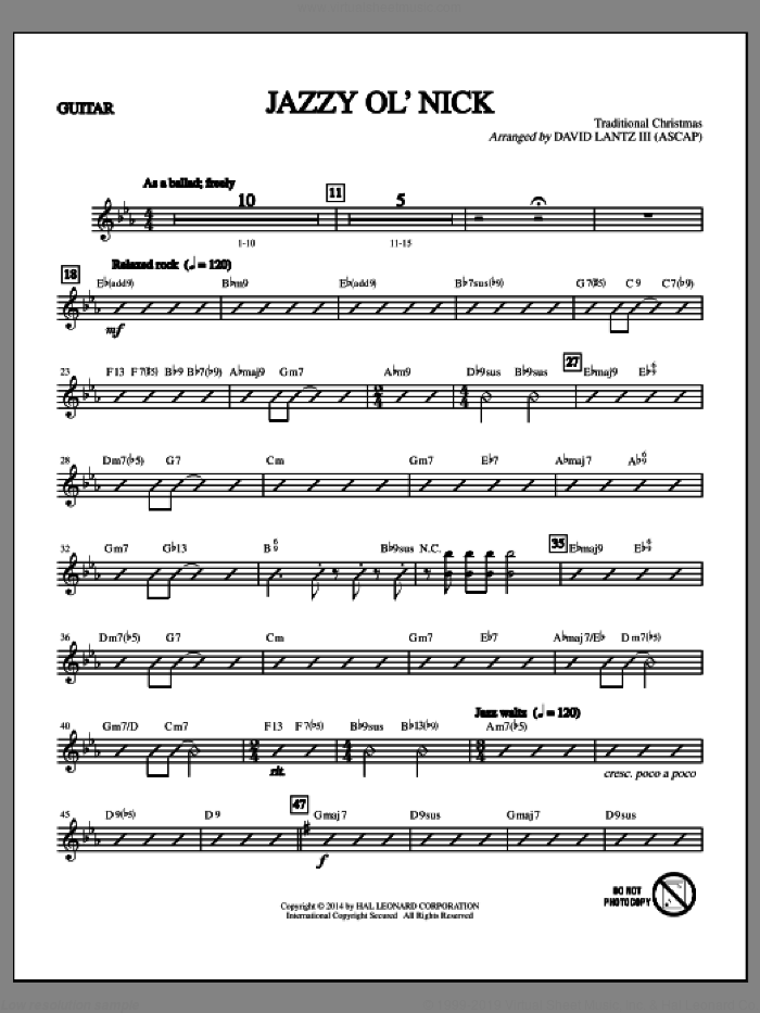 Jazzy Ol' Nick (complete set of parts) sheet music for orchestra/band by David Lantz and Traditional Christmas, intermediate skill level