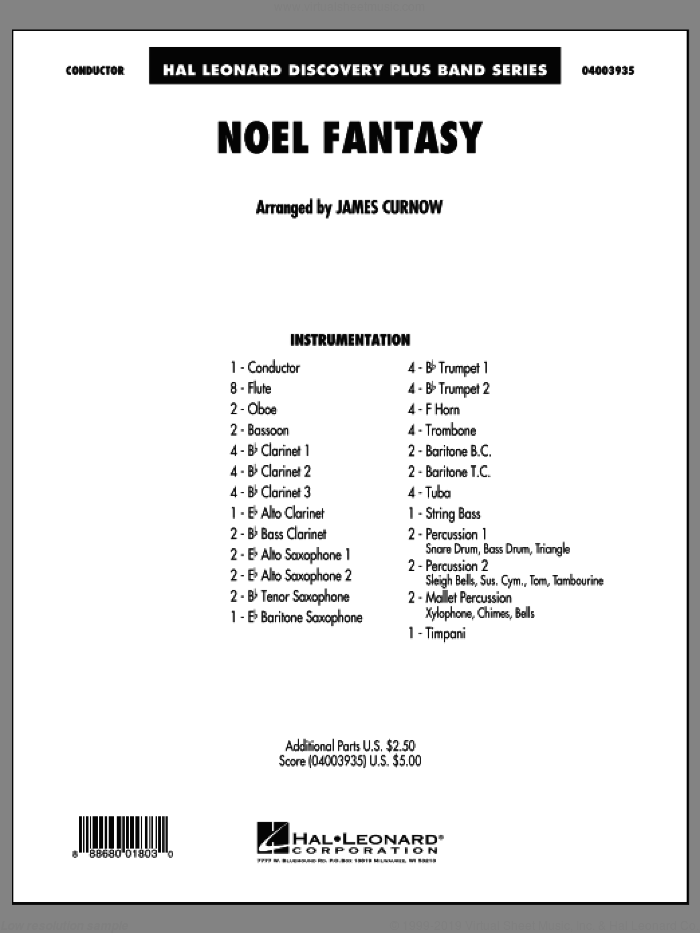 Noel Fantasy (COMPLETE) sheet music for concert band by James Curnow, intermediate skill level