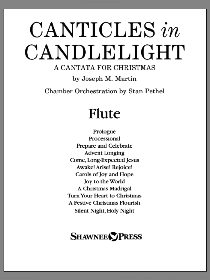 Canticles in Candlelight sheet music for orchestra/band (flute) by Joseph M. Martin, 15th Century French Melody, Henry S. Coffin (v. 3,4), John M. Neale (v. 1,2), Miscellaneous and Thomas Helmore, intermediate skill level