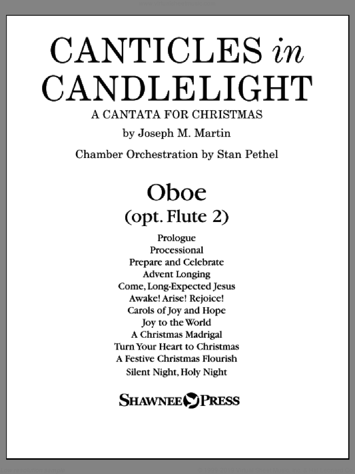 Canticles in Candlelight sheet music for orchestra/band (oboe) by Joseph M. Martin, 15th Century French Melody, Henry S. Coffin (v. 3,4), John M. Neale (v. 1,2), Miscellaneous and Thomas Helmore, intermediate skill level