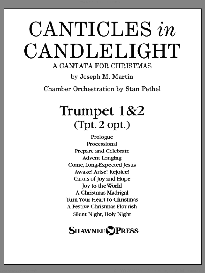 Canticles in Candlelight sheet music for orchestra/band (Bb trumpet 1,2) by Joseph M. Martin, 15th Century French Melody, Henry S. Coffin (v. 3,4), John M. Neale (v. 1,2), Miscellaneous and Thomas Helmore, intermediate skill level