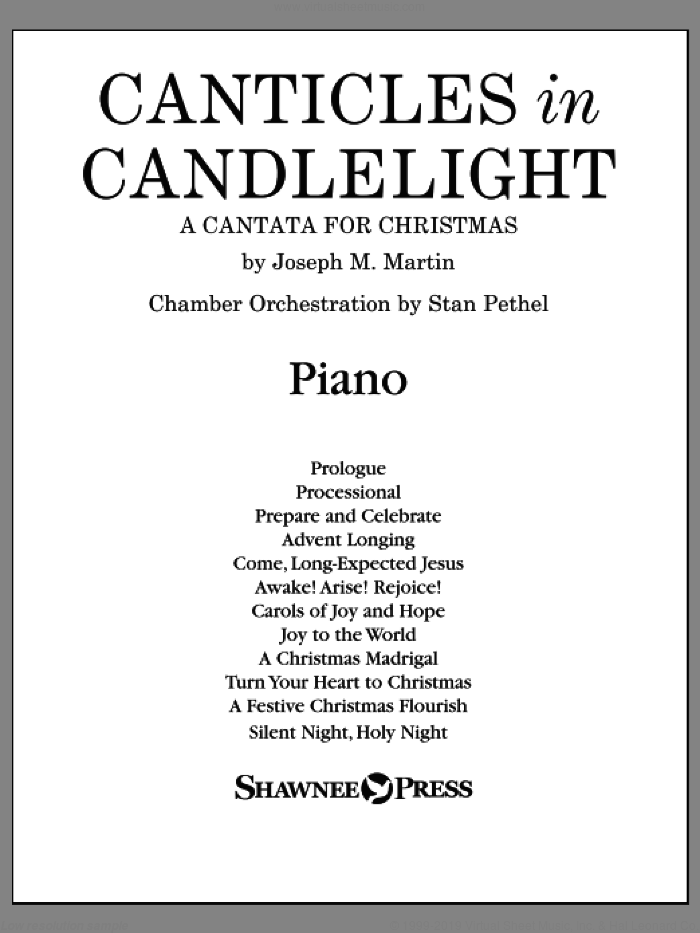 Canticles in Candlelight sheet music for orchestra/band (piano) by Joseph M. Martin, 15th Century French Melody, Henry S. Coffin (v. 3,4), John M. Neale (v. 1,2), Miscellaneous and Thomas Helmore, intermediate skill level