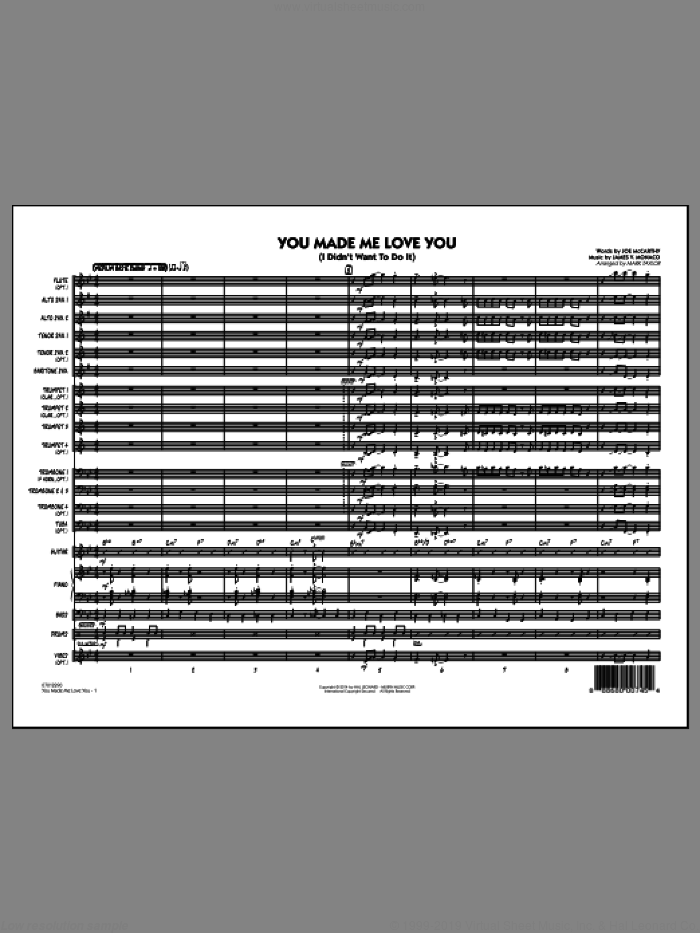You Made Me Love You (I Didn't Want to Do It) (COMPLETE) sheet music for jazz band by Mark Taylor, James Monaco and Joe McCarthy, intermediate skill level