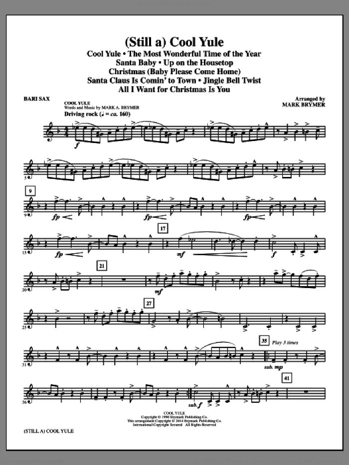 (Still A) Cool Yule (Choral Medley) (complete set of parts) sheet music for orchestra/band by Mark Brymer, Justin Bieber Duet With Mariah Carey, Lady Antebellum, Mariah Carey, Michael Buble and Walter Afanasieff, intermediate skill level