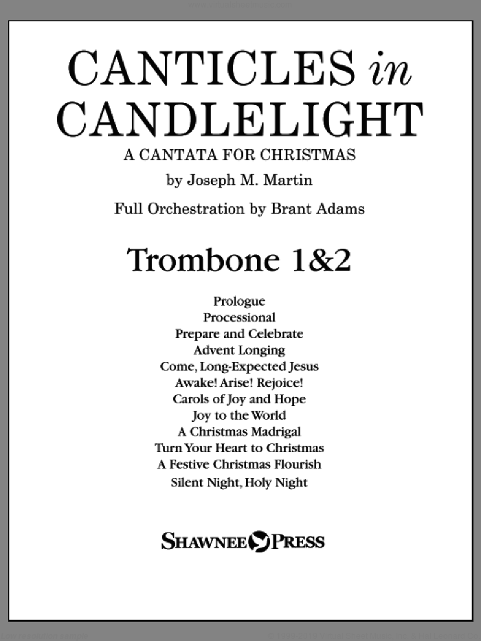 Canticles in Candlelight sheet music for orchestra/band (trombone 1 and 2) by Joseph M. Martin, intermediate skill level