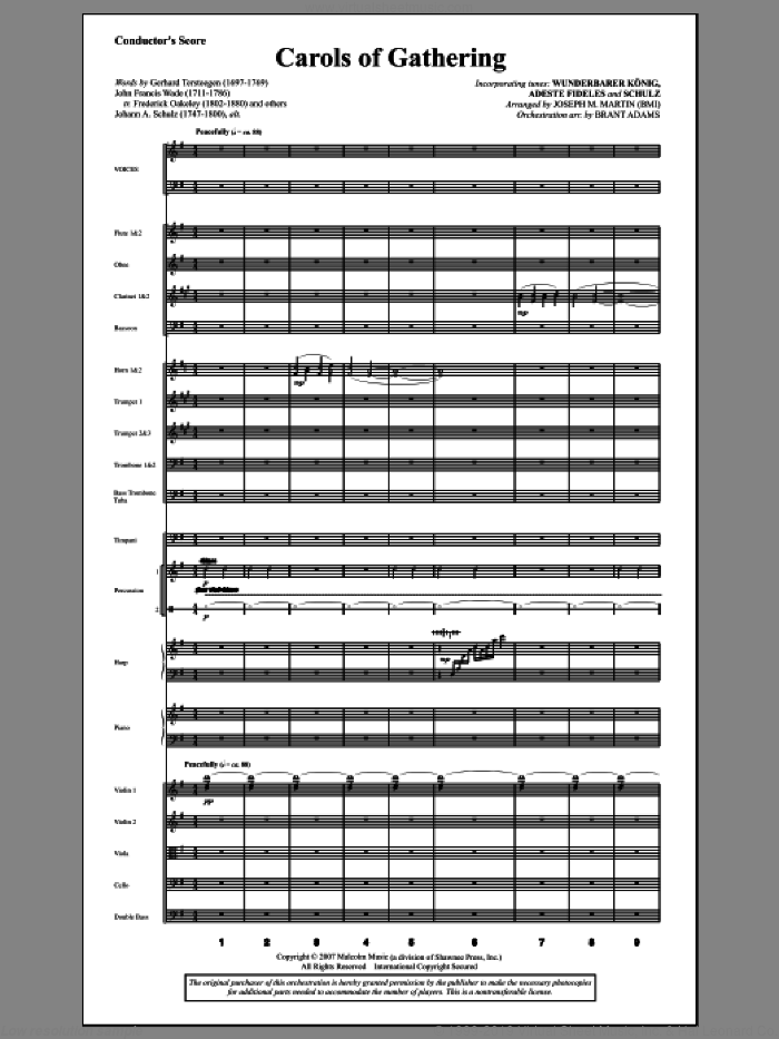Carols Of Gathering (from Season Of Wonders) (COMPLETE) sheet music for orchestra/band by Joseph M. Martin, intermediate skill level