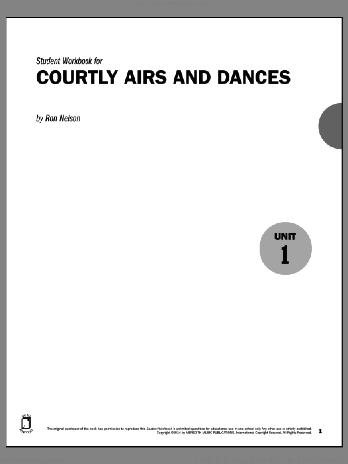 Guides to Band Masterworks, Vol. 5 - Student Workbook - Courtly Airs and Dances sheet music for piano solo by Ron Nelson, intermediate skill level