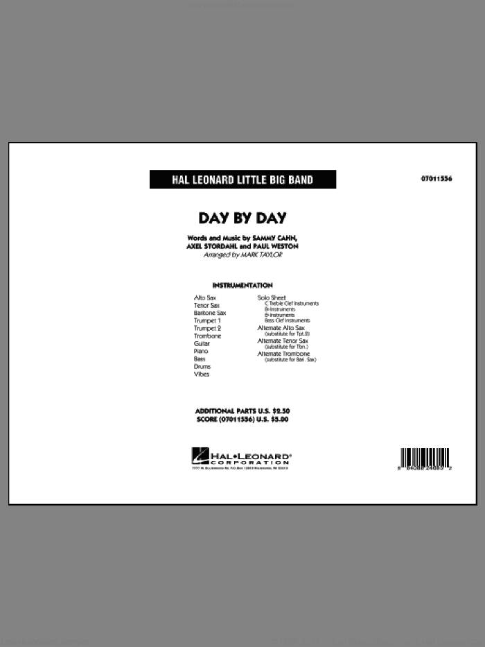 Day by Day (COMPLETE) sheet music for jazz band by Sammy Cahn and Mark Taylor, intermediate skill level