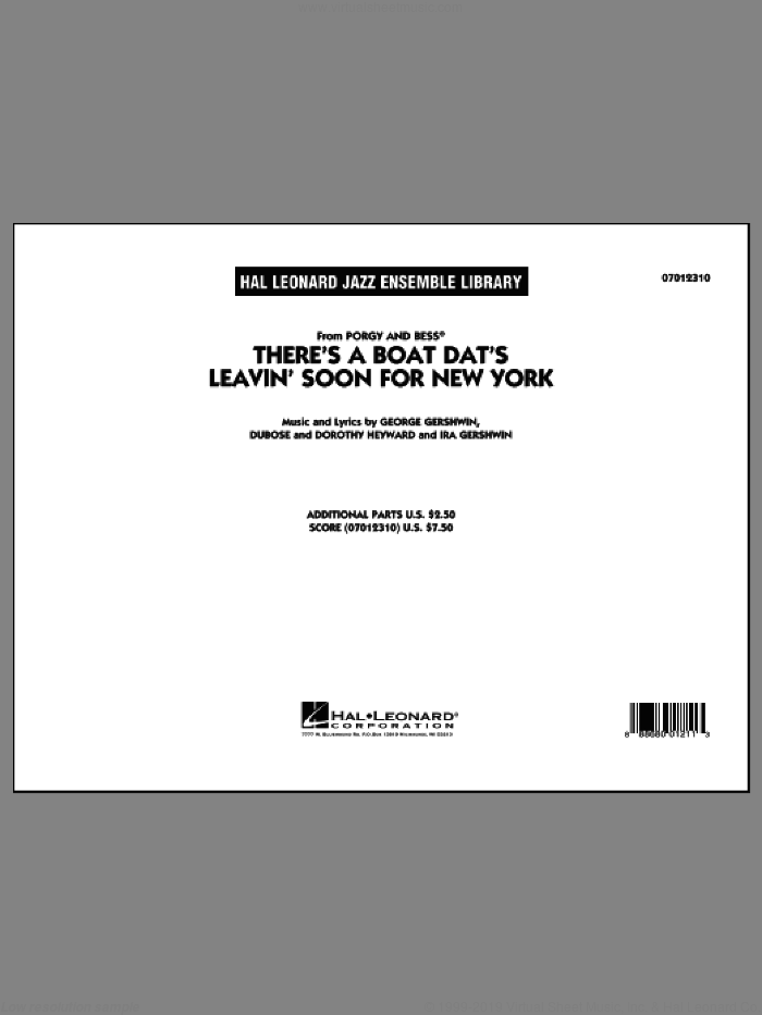 There's a Boat Dat's Leavin' Soon for New York (from Porgy and Bess) (COMPLETE) sheet music for jazz band by George Gershwin, Ira Gershwin and Mike Tomaro, intermediate skill level