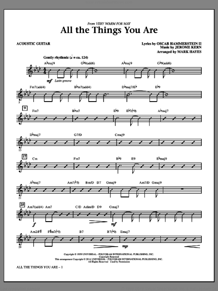 All the Things You Are (complete set of parts) sheet music for orchestra/band by Oscar II Hammerstein, Jack Leonard with Tommy Dorsey Orchestra, Jerome Kern and Mark Hayes, intermediate skill level