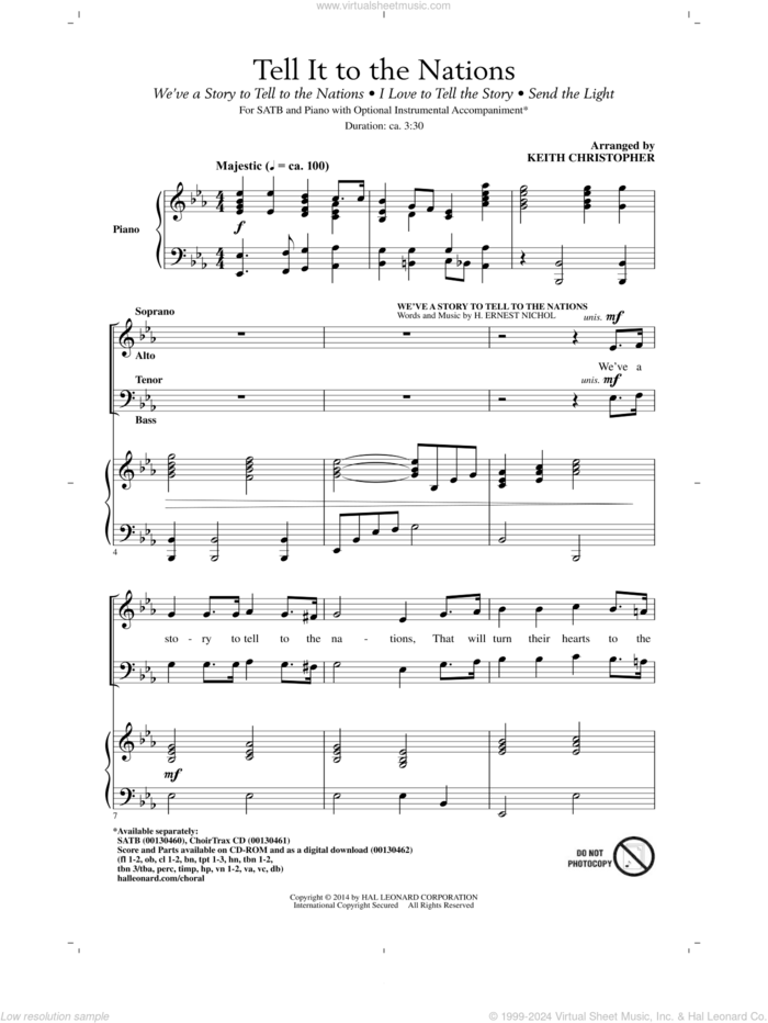 I Love To Tell The Story sheet music for choir (SATB: soprano, alto, tenor, bass) by William G. Fischer, Keith Christopher and A. Catherine Hankey, intermediate skill level