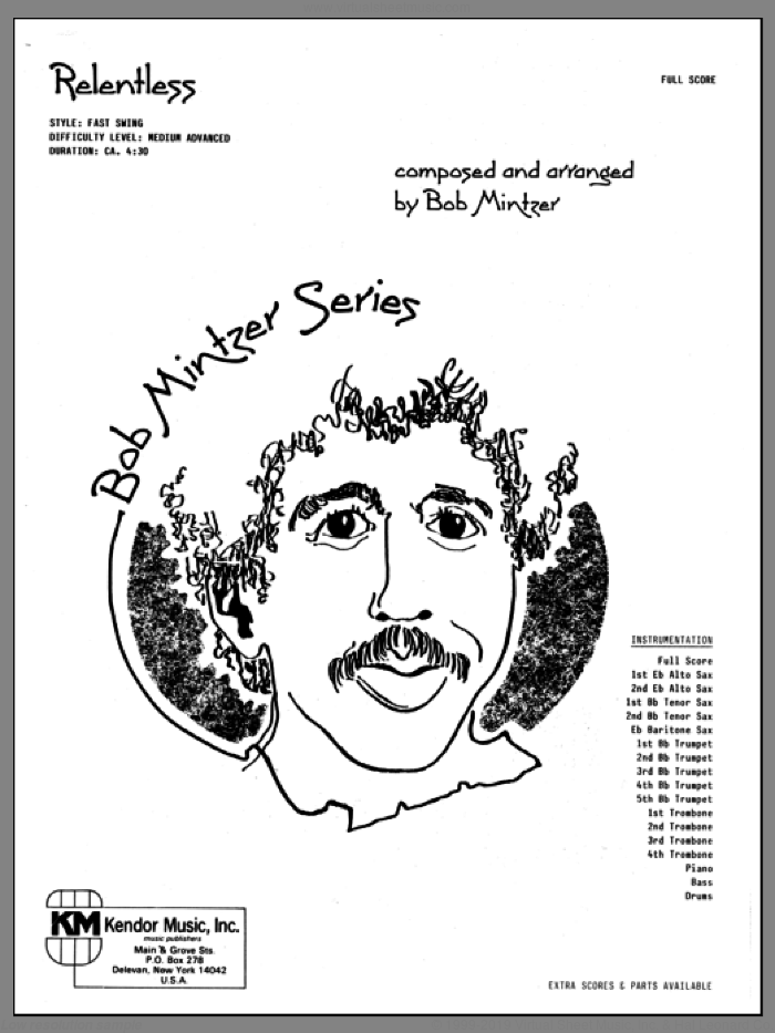 Relentless (COMPLETE) sheet music for jazz band by Bob Mintzer, intermediate skill level