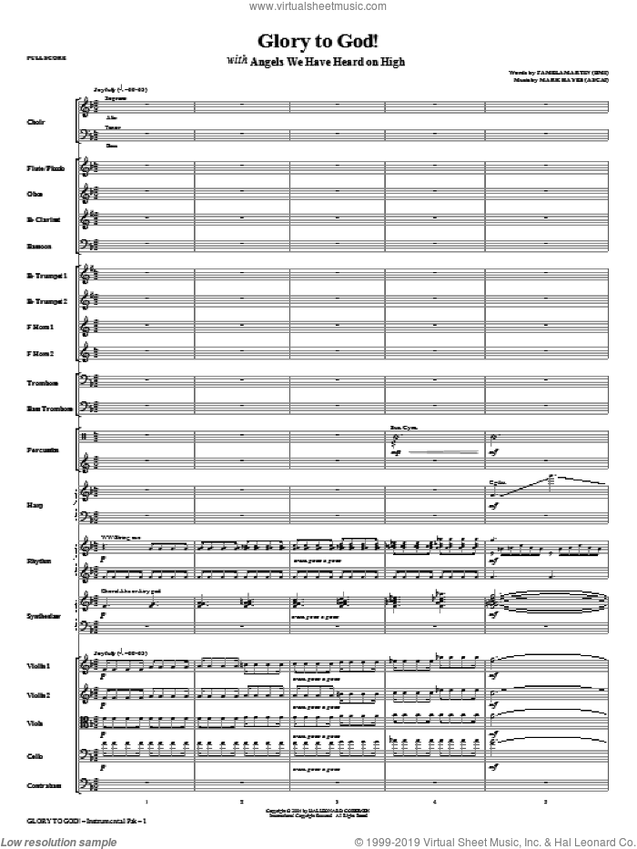 Glory to God! sheet music for orchestra/band (full score) by Mark Hayes and Pamela Martin, intermediate skill level
