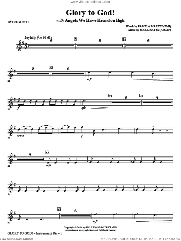 Glory to God! sheet music for orchestra/band (Bb trumpet 1) by Mark Hayes and Pamela Martin, intermediate skill level