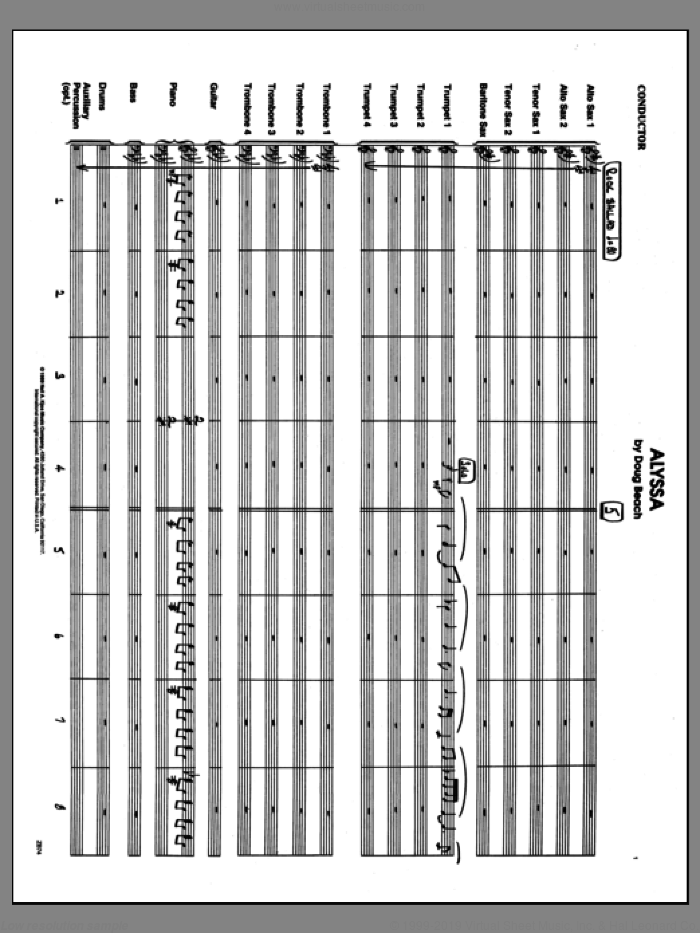 Alyssa (COMPLETE) sheet music for jazz band by Doug Beach, intermediate skill level