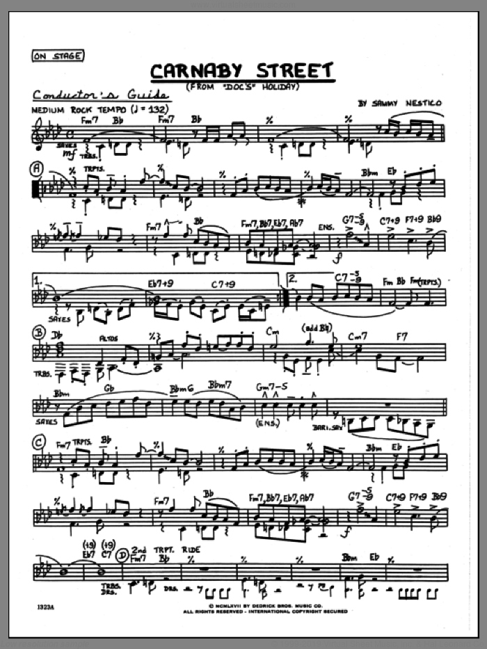 Carnaby Street (COMPLETE) sheet music for jazz band by Sammy Nestico, intermediate skill level