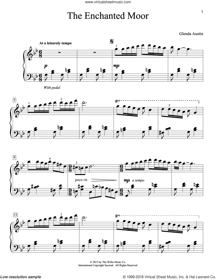 The Enchanted Moor sheet music for piano solo (elementary) by Glenda Austin, beginner piano (elementary)