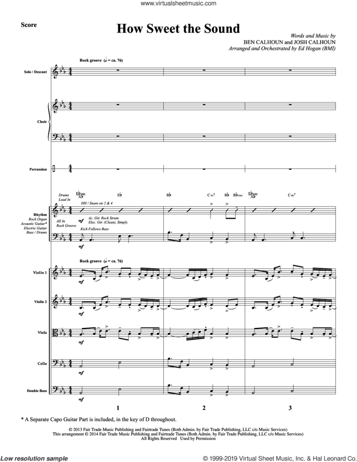 How Sweet the Sound (COMPLETE) sheet music for orchestra/band by Ed Hogan, Ben Calhoun, Citizen Way and Josh Calhoun, intermediate skill level