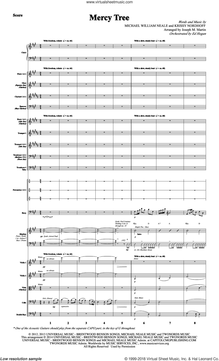 Mercy Tree (COMPLETE) sheet music for orchestra/band by Joseph M. Martin, Krissy Nordhoff, Lacey Sturm and Michael William Neale, intermediate skill level