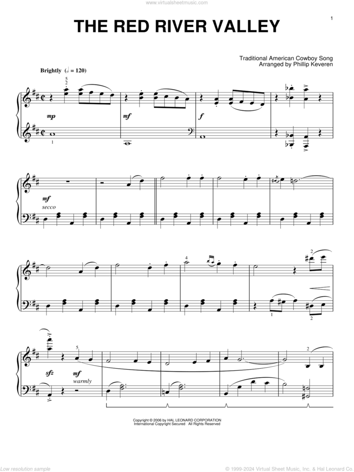 The Red River Valley (arr. Phillip Keveren) sheet music for piano solo  and Phillip Keveren, intermediate skill level