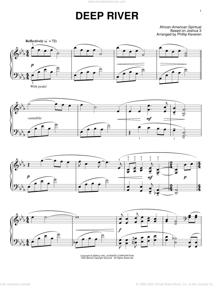 Deep River (arr. Phillip Keveren) sheet music for piano solo  and Phillip Keveren, intermediate skill level