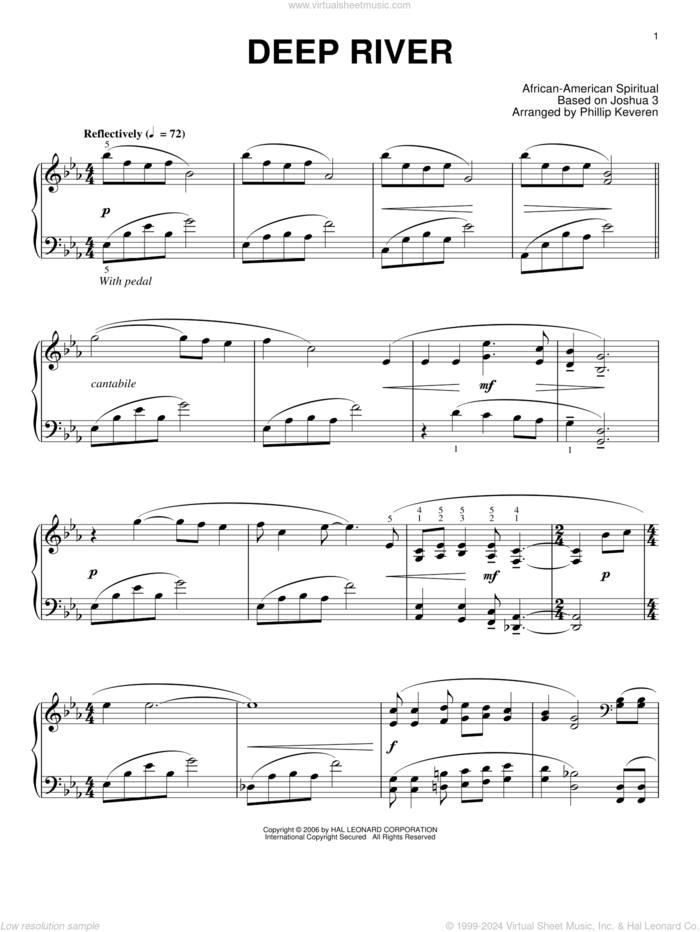 Deep River (arr. Phillip Keveren) sheet music for piano solo  and Phillip Keveren, intermediate skill level