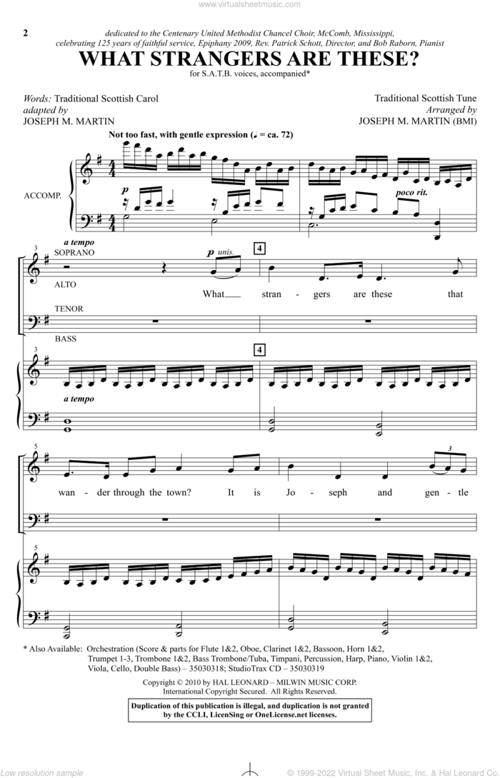 What Strangers Are These? sheet music for choir (SATB: soprano, alto, tenor, bass) by Joseph M. Martin, intermediate skill level