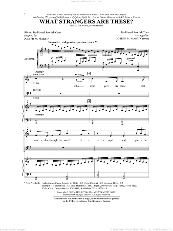 What Strangers Are These? sheet music for choir (SATB: soprano, alto, tenor, bass) by Joseph M. Martin, intermediate skill level